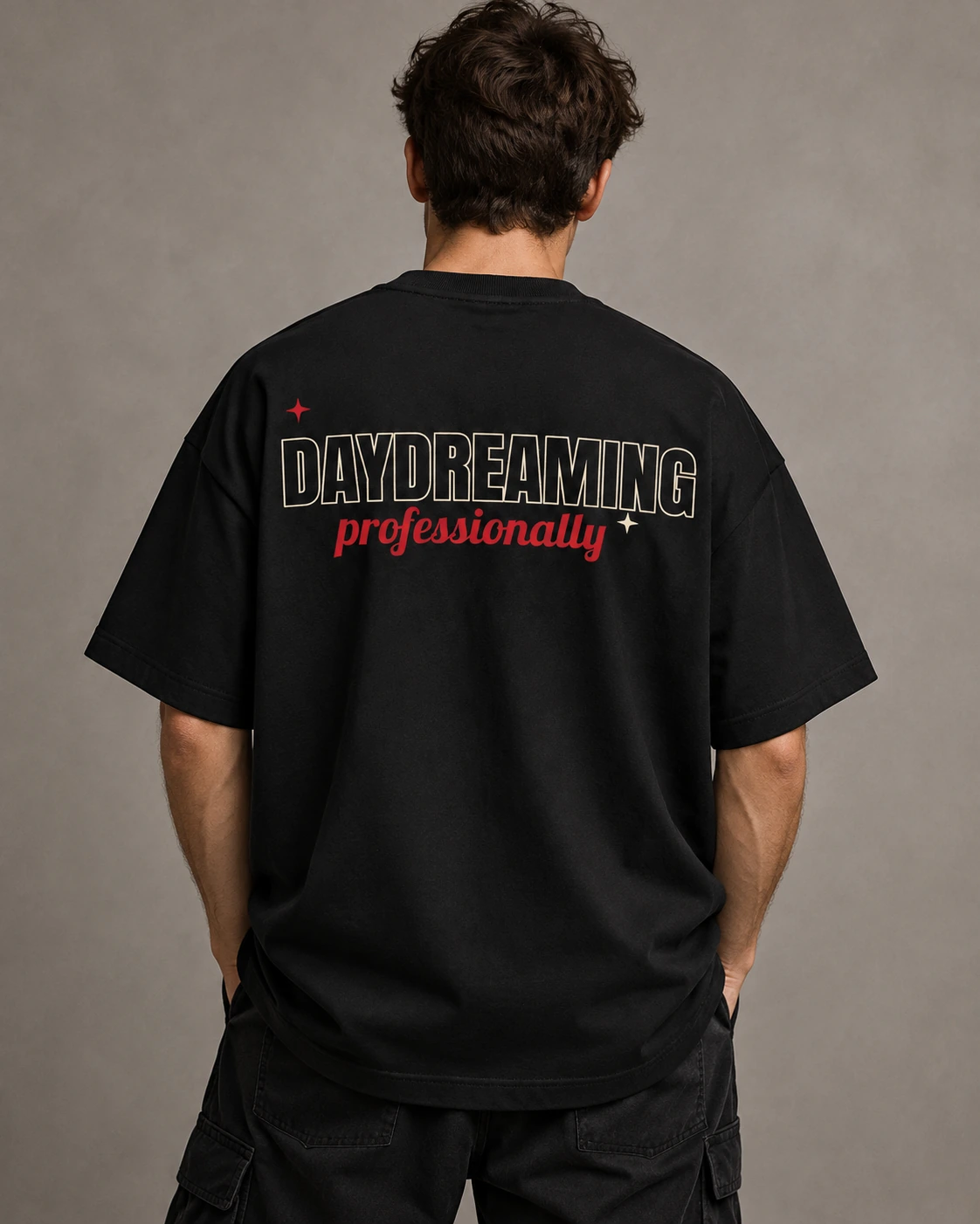 Daydreaming Professionally T-shirt worn, back print view