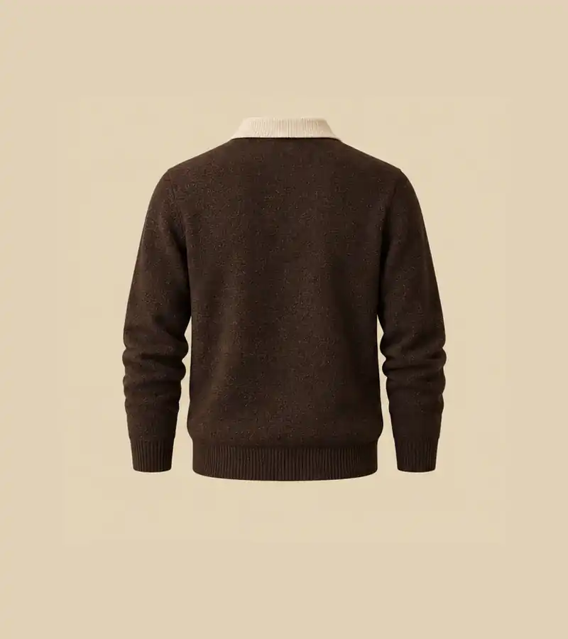 Study Chocolate Half-Zip Polo ring4 concept, not real product photography