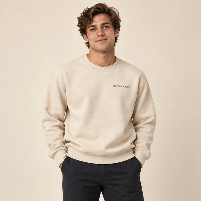 Male model 4 wearing the Meridian Stone Crewneck Sweatshirt