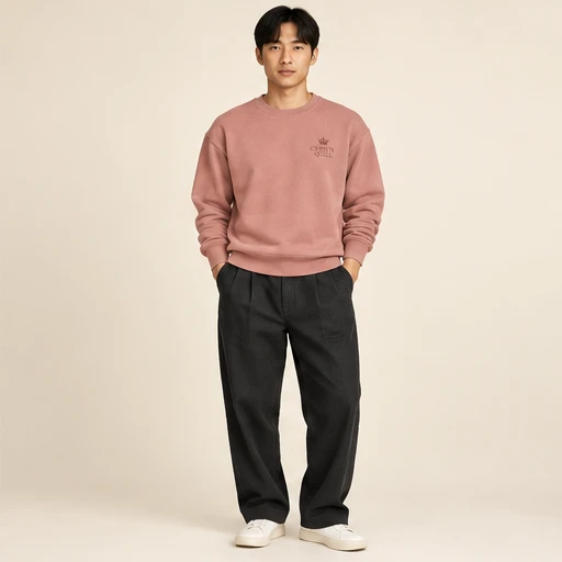 male model 3 wearing the Solace Rose Tonal Sweatshirt design concept