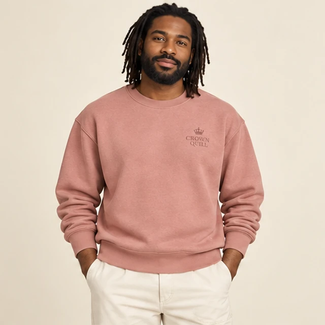 Male model 5 wearing the Solace Rose Tonal Sweatshirt