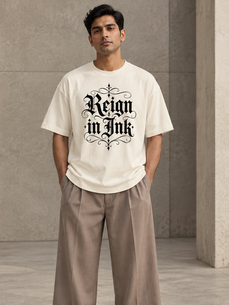 male model 2 wearing the Reign in Ink T-shirt