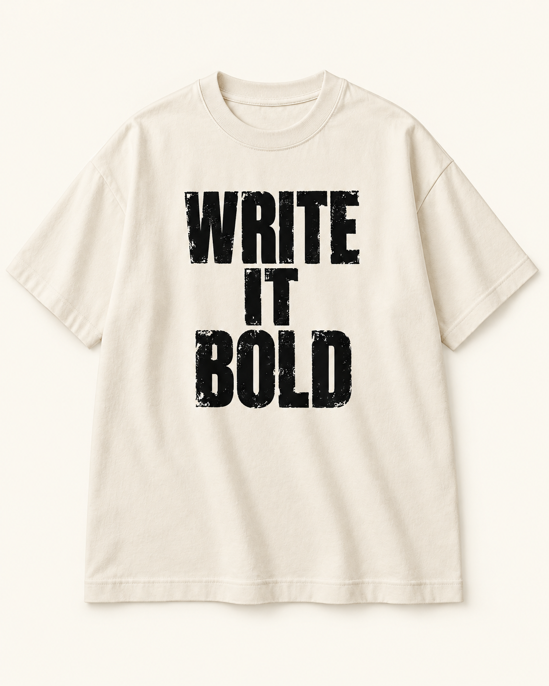 Write It Bold T-Shirt garment-only front concept