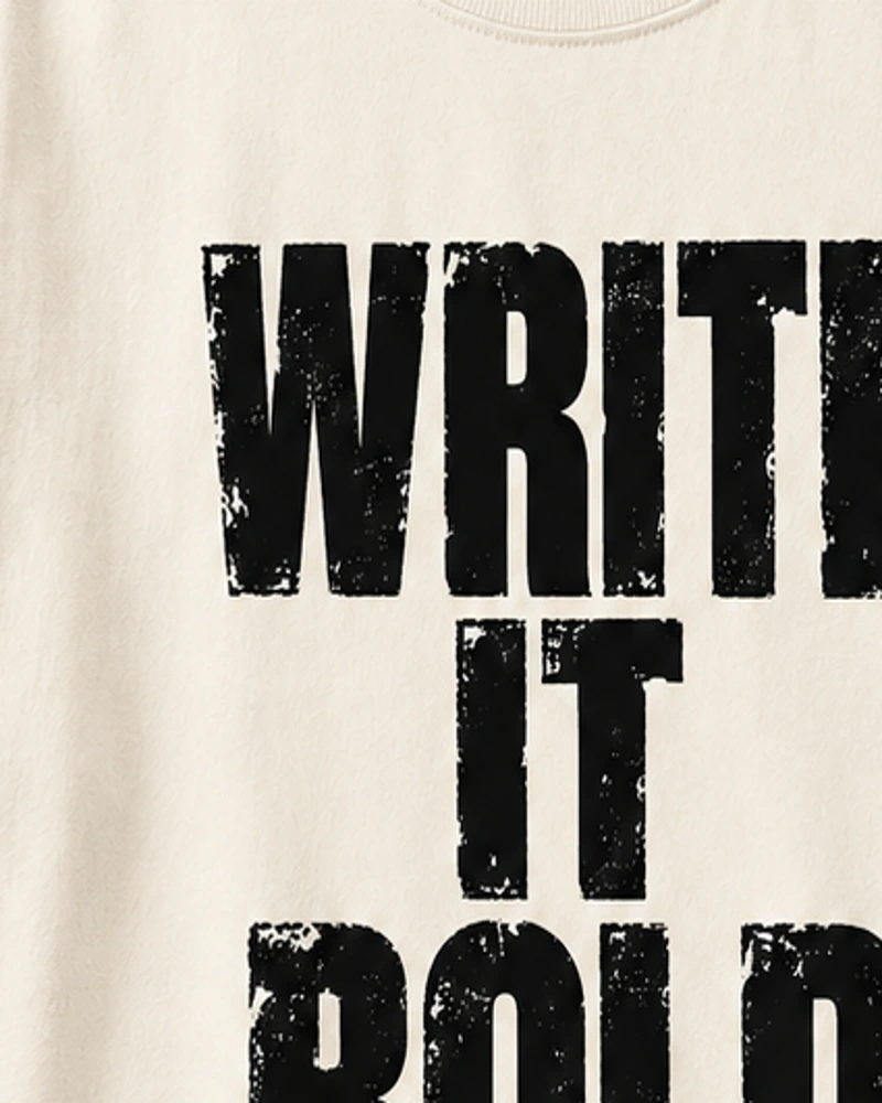 Close detail of Write It Bold original lettering